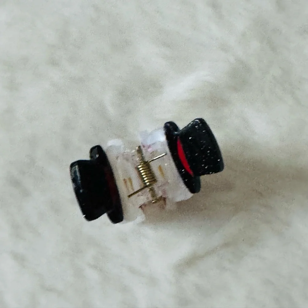 Snowman Mini Hair Claw Clip for Kids - Black, White, Red
